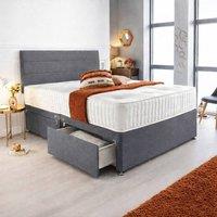 PARADISE BEDS LTD Orthopedic Divan Bed Set With Memory Foam Spring Mattress in Grey | Size: Single