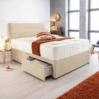 PARADISE BEDS LTD Orthopedic Divan Bed Set With Memory Foam Spring Mattress in Beige | Size: Small Single