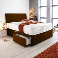 PARADISE BEDS LTD Orthopedic Divan Bed Set With Memory Foam Spring Mattress in Dark Brown | Size: Small Single
