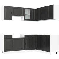 Berkfield Home 11 Piece Kitchen Cabinet Set Porto Black Engineered Wood
