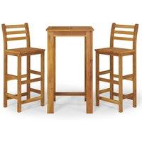 Berkfield Home 3 Piece Garden Bar Set Solid Wood Acacia in Brown