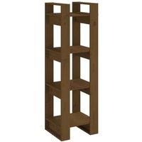 Berkfield Home Book Cabinet/Room Divider Honey Brown 41x35x125 cm Solid Wood | Size: 41 x 35 x 125 cm