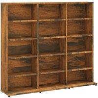 Berkfield Home CD Cabinet Smoked Oak 102x23x89.5 cm Engineered Wood in Brown