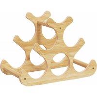 Berkfield Home Wine Rack for 6 Bottles 35x18x25.5 cm Bamboo in Brown