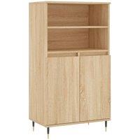 Berkfield Home Highboard Sonoma Oak 60x36x110 cm Engineered Wood in Light Oak | Size: 60 x 36 x 110 cm
