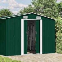 Berkfield Home Garden Shed 257x392x181 cm Metal Green | Size: 257 x 392 x 181 cm