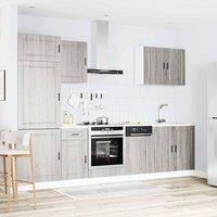 Berkfield Home Elegant 7 Piece Kitchen Cabinet Set Kalmar Grey Sonoma Engineered Wood