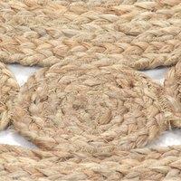 Berkfield Home Soft Area Rug Braided Design Jute 90 cm Round in Beige | Size: 100 cm diameter