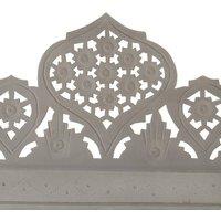 Berkfield Home Hand carved 4-Panel Room Divider Grey 160x165 cm Solid Mango Wood