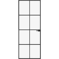 Berkfield Home Interior Door Black 76x201.5 cm Tempered Glass&Aluminium