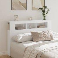 Berkfield Home LED Headboard White 160x18.5x103.5 cm Engineered Wood