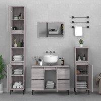 Berkfield Home Sink Cabinet Grey Sonoma 80x33x60 cm Engineered Wood | Size: 80 x 33 x 60 cm