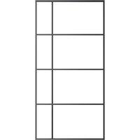 Berkfield Home Sliding Door Frosted ESG Glass & Aluminium 102.5x205 cm Black