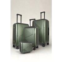 JLY 4 Piece Hard Shell Luggage Suitcase Set | 14'/20'/24'/28' Suitcases in Bottle Green