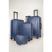 JLY 4 Piece Hard Shell Luggage Suitcase Set | 14'/20'/24'/28' Suitcases in Dark Blue