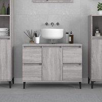 Berkfield Home Sink Cabinet Grey Sonoma 80x33x60 cm Engineered Wood | Size: 80 x 33 x 60 cm