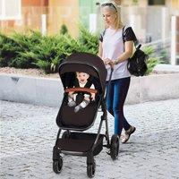 Costway Convertible Baby Stroller Folding Travel Pushchair w/ Footmuff in Black