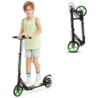 Gymax Kick Scooter Folding Scooter With Adjustable Handlebar & Carry Strap in Green