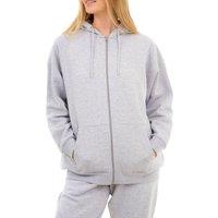 Smart Living Women's Cozy Soft & Comfortable Over Sized Polycotton Zip-Up Hoodie in Grey | Size: XS