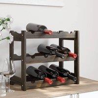 Berkfield Home Wine Rack for 12 Bottles Black Solid Wood Pine