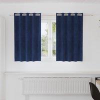 Berkfield Home Blackout Curtains with Eyelets 2 pcs Dark Blue Velvet