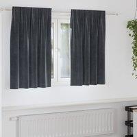 Berkfield Home Blackout Curtains with Top Tape 2 pcs Dark Grey Velvet