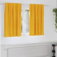 Berkfield Home Blackout Curtains with Top Tape 2 pcs Mustard Yellow Velvet