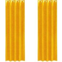 Berkfield Home Blackout Curtains with Eyelets 2 pcs Mustard Yellow Velvet