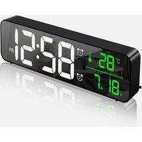Havendro Desk Digital Alarm Clock LED Display Temperature Date in Black