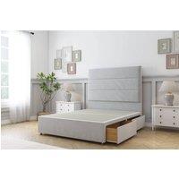 Sloomy Texas Plush Divan Set No Drawers-26 Headboard in Silver | Size: Small Double
