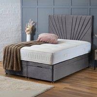 BSSPOKE Maria Ottoman Divan Bed Plush Velvet 54 Headboard & Mattress in Charcoal | Size: Double