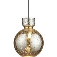 Netlighting Belvoir Dome Pendant Brass Plate & Mercury Glass 10W LED E27 in Yellow