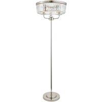 Netlighting Ascoli Glass Floor Lamp & Cut Glass 3 x 6W LED E14 in Grey