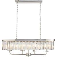 Netlighting Ascoli Bar Pendant & Cut Glass 4 x 6W LED E14 in Grey