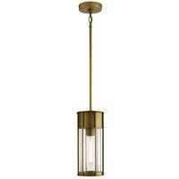 Netlighting Camillo 1 Light Outdoor Pendant Painted Natural Brass IP44 in Gold