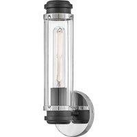 Netlighting Masthead 1 Light Outdoor Wall Light Polished Chrome & Black IP44 in Silver