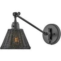 Netlighting Hinkley Arti Dome Wall Lamp Black Black Rattan Shade 1x E27