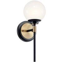 Netlighting Kichler Benno Bathroom Wall Lamp Black Champagne Bronze IP44 1x G9 in Brown