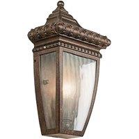 Netlighting Venetian Rain Outdoor Wall Half Lantern Light Bronze IP44 E14 in Brown
