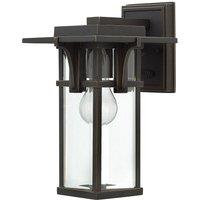Netlighting Manhattan Outdoor Small Wall Lantern Light Oil Rubbed Bronze IP44 E27 in Brown