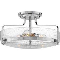 Netlighting Harper 3 Light Bowl Semi Flush Ceiling Light Polished Chrome in Grey