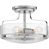 Netlighting Harper 3 Light Bowl Semi Flush Ceiling Light Polished Chrome in Grey