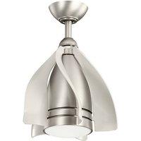 Netlighting Kichler Terna 5 Blade 38cm Ceiling Fan LED Light Nickel Remote Control in Silver