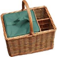 Red Hamper Wicker Event Basket with Green Willow with Cooler in Brown