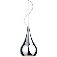 Netlighting Jasmin 1 Light Dome Ceiling Pendant Chrome E27 in Silver