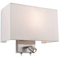 Netlighting Fargo Indoor Wall Light Reading Lamp Steel Cream Shade E27 in Beige