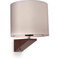 Netlighting Alpine Indoor Wall Light Walnut Cream Shade E27 in Beige