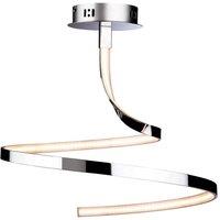 Netlighting Wave Integrated LED Semi Flush Light Chrome in Silver