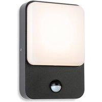 Netlighting Hero LED Wall Light PIR Graphite White LED Diffuser IP54 in Grey