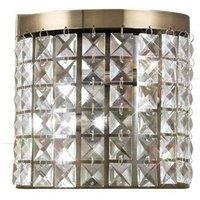 Netlighting Cortina Wall Lamp 2 Light Antique Brass Crystal in Bronze